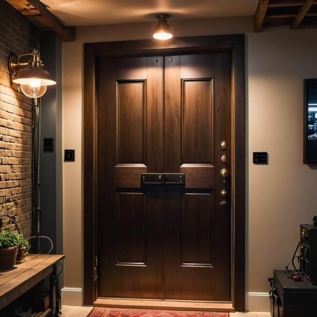 Montaż drzwi z szybami do piwnicy